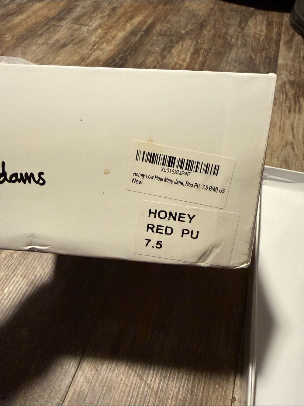 Honey Red PU Low Heel Mary Jane - Size 7.5